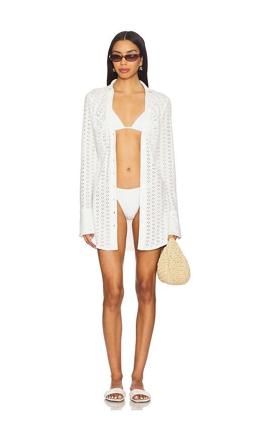 X REVOLVE Lala Eyelet Dress in . - size L (also in M, S, XL, XS, XXS) - Stone Cold Fox - Modalova