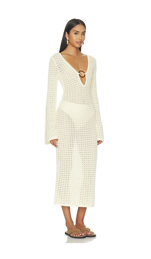 X REVOLVE Averi Pointelle Midi Dress in Yellow. - size L (also in M, S, XS) - Stone Cold Fox - Modalova