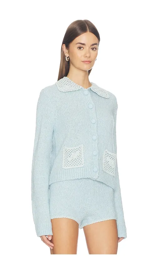 X REVOLVE Adalene Crochet Collar Cardigan in . - size L (also in M, S, XL, XS) - Stone Cold Fox - Modalova