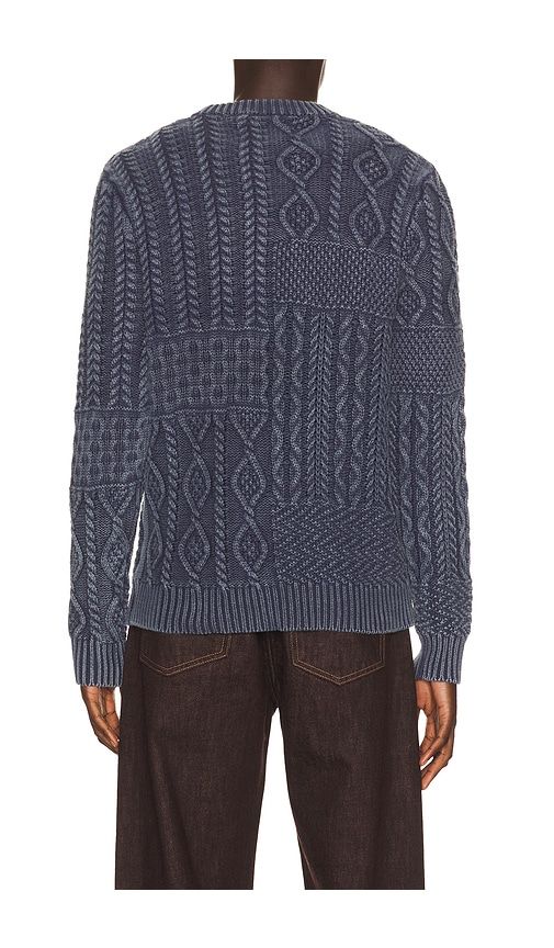 Stonewashed Patchwork Cotton Sweater in Blue. - size S (also in M, L, XL/1X, XXL/2X) - Schott - Modalova