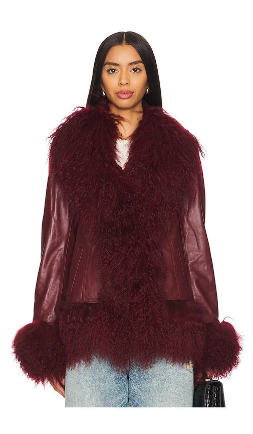 Dorothy Leather Coat With Fur Trim in . - size L (also in M, S, XL) - Susanna Chow - Modalova