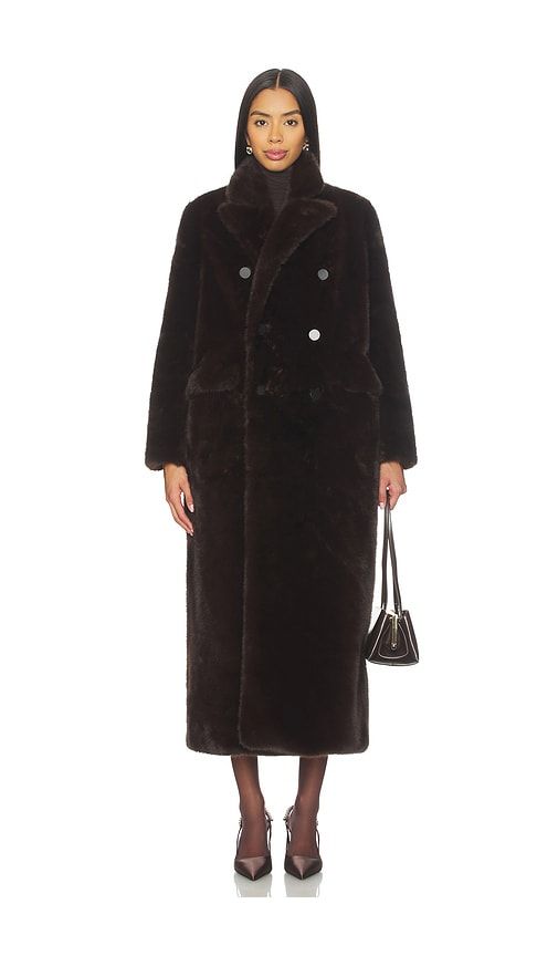 Yvonne Faux Fur Coat in Chocolate. - size L (also in M, S) - Susanna Chow - Modalova