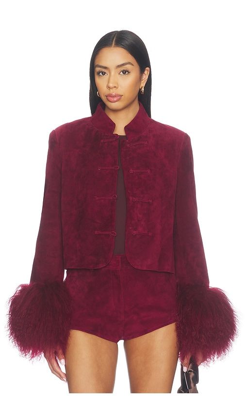 Leighton Shearling Trim Suede Jacket in . - size L (also in M, S) - Susanna Chow - Modalova