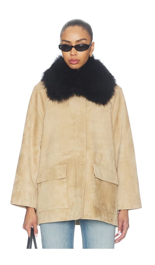 Raegan Suede Feild Jacket in Brown. - size S (also in XL, XS) - Susanna Chow - Modalova