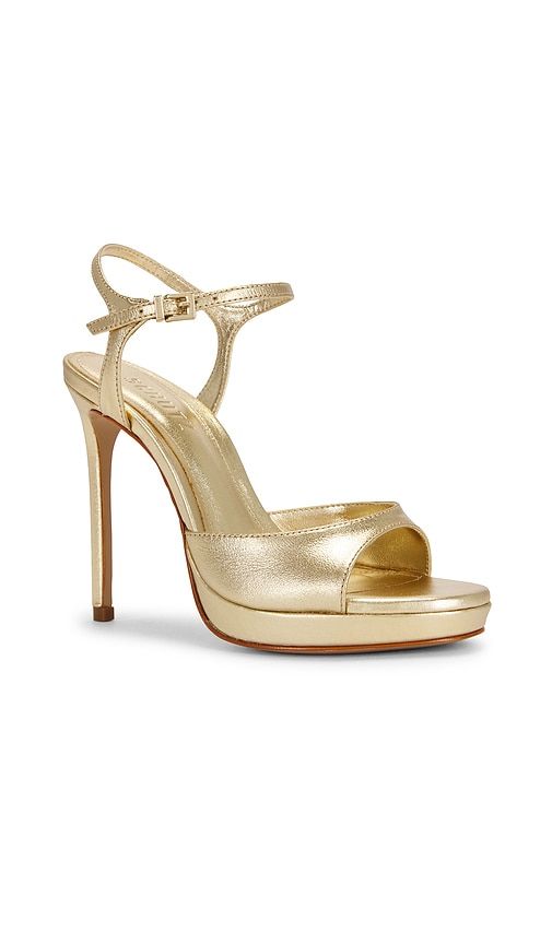 Scarlett Platform Sandal in Metallic Gold. - size 10 (also in 8) - Schutz - Modalova