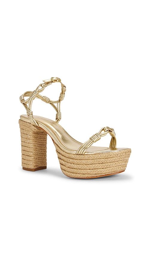 Nara Platform Sandal in Metallic Gold. - size 10 (also in 8.5, 9.5) - Schutz - Modalova