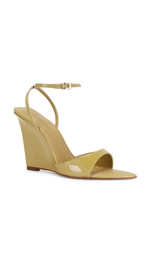 Elodie Wedge Sandal in Olive. - size 10 (also in 6, 6.5, 8, 8.5) - Schutz - Modalova