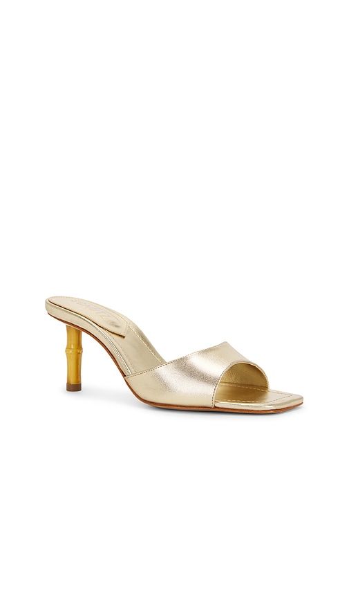 Leena Bamboo Sandal in Metallic Gold. - size 6 (also in 6.5, 7.5, 8, 8.5, 9, 9.5) - Schutz - Modalova