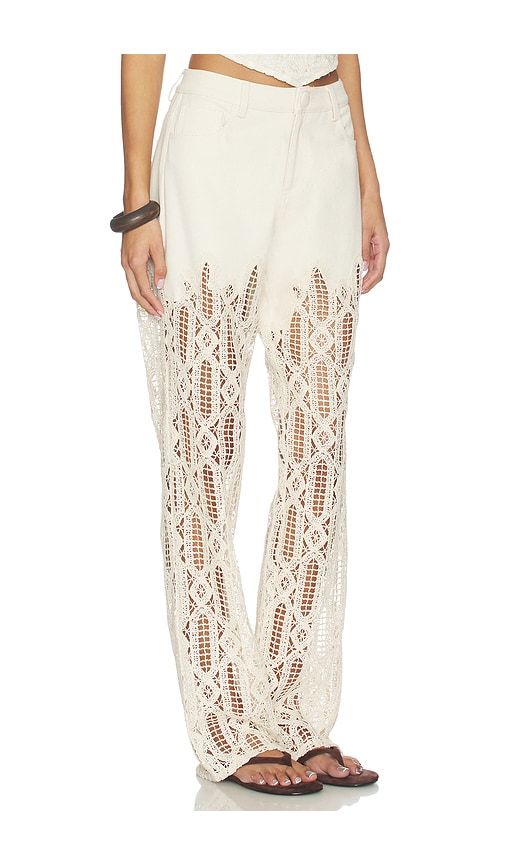 High Waisted Flare Pant in Ivory. - size L (also in M, S, XS) - SELMACILEK - Modalova