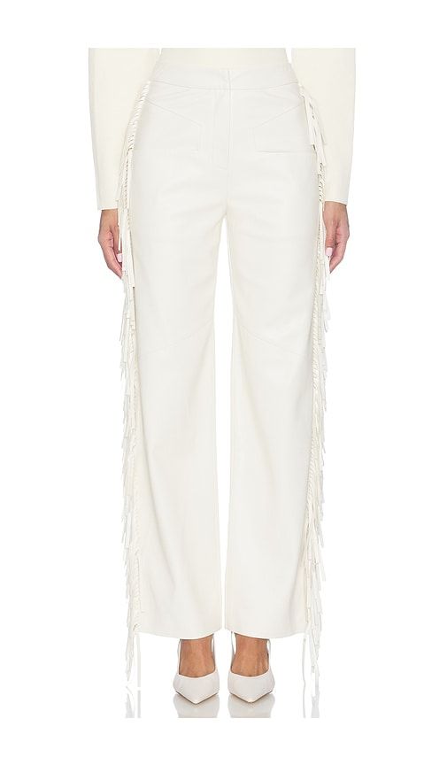 Fringe Pant in White. - size L (also in M, S, XS) - SELMACILEK - Modalova