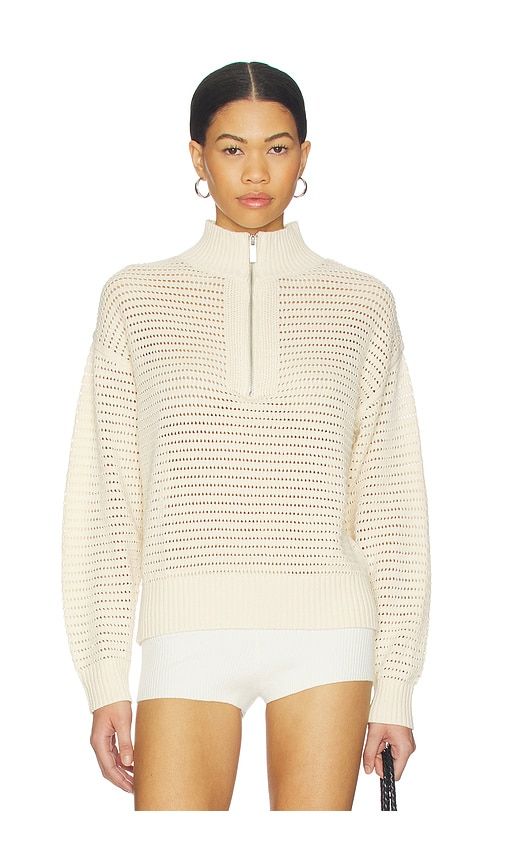 Open Knit 1/2 Zip Sweater in Cream. - size M (also in XL) - Sanctuary - Modalova