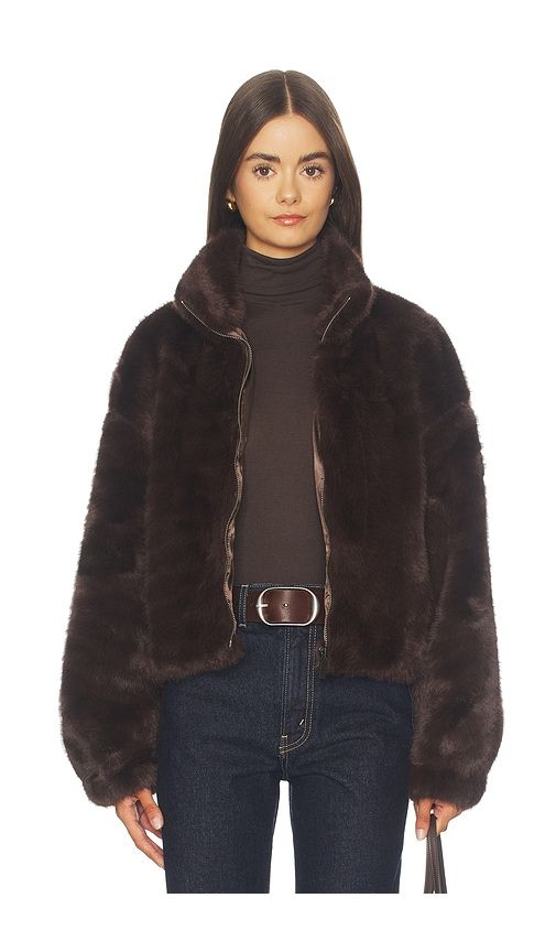Everest Faux Fur Bomber Jacket in Brown. - size L (also in M, S, XS, XXS) - Sanctuary - Modalova
