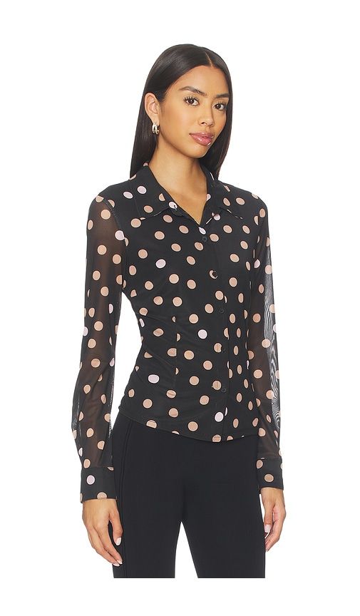 Fitted Mesh Button Down Top in Black. - size S (also in XL/1X, XS) - Sanctuary - Modalova