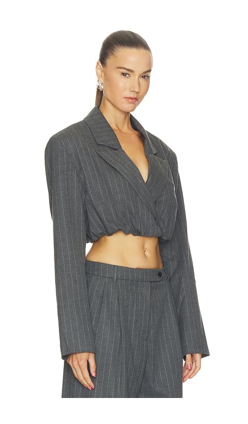 Giulianna Cropped Blazer in Grey. - size L (also in M, S, XS) - SANS FAFF - Modalova