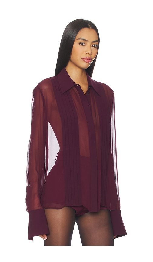 Meghan Panelled Silk Blouse in Burgundy. - size S (also in XS, M, L) - SANS FAFF - Modalova