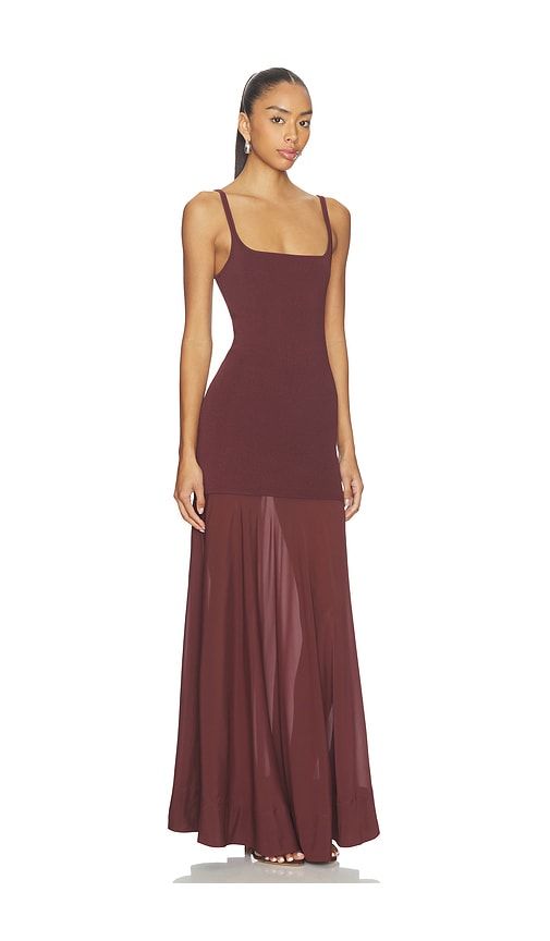Sheer Silk Circle Hem Dress in Chocolate. - size L (also in S) - St. Agni - Modalova