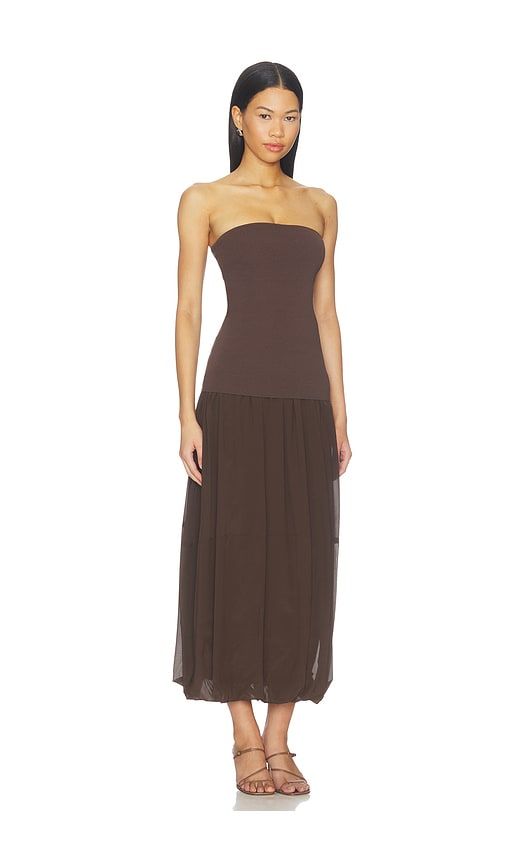 Strapless Balloon Hem Dress in Brown. - size L (also in M, S, XS, XXS) - St. Agni - Modalova