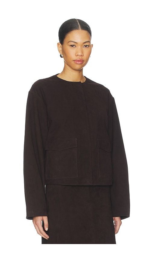 Suede Utility Cocoon Bomber in Chocolate. - size L (also in XS) - St. Agni - Modalova