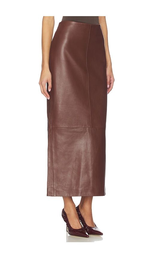 Leather Column Skirt in Brown. - size L (also in M) - St. Agni - Modalova