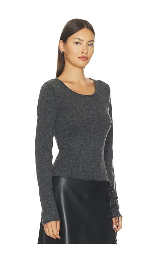 Fine Merino Wool Long Sleeve Top in Charcoal. - size L (also in M, S) - St. Agni - Modalova