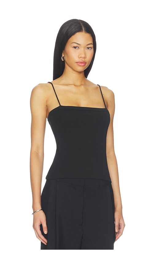 Organic Cotton Square Neck Cami Top in Black. - size L (also in M, S, XL, XS) - St. Agni - Modalova