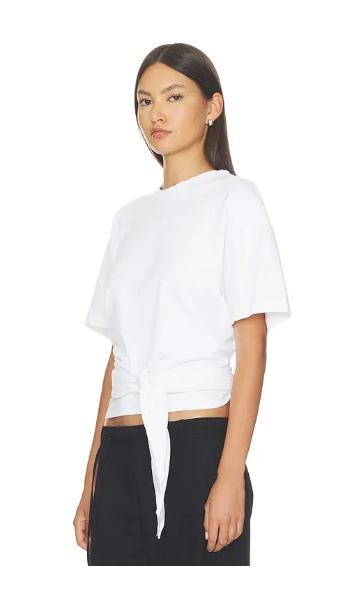 Cotton Jersey Split Back Tee in Cream. - size M/L (also in XS/S) - St. Agni - Modalova