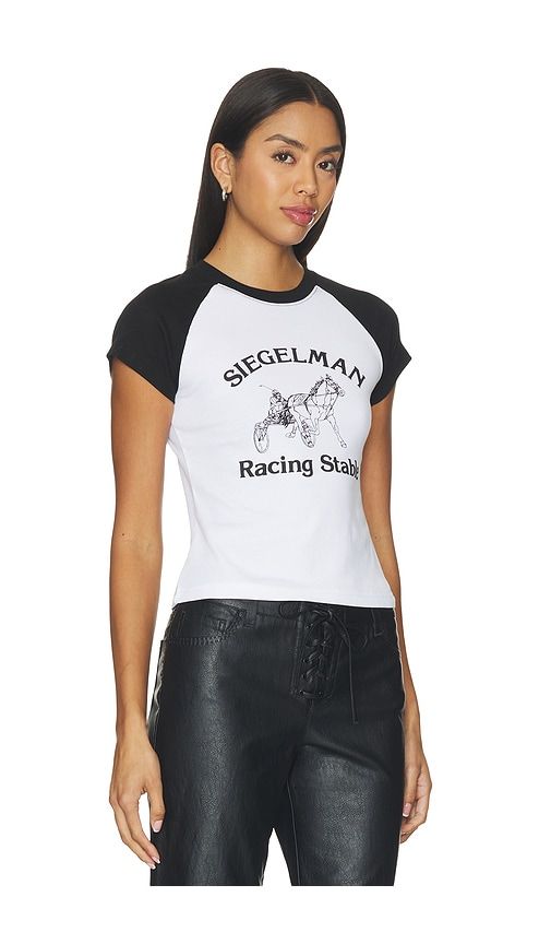 Short Sleeve Racing Stable Raglan Tee in Black & White. - size L (also in M, S, XL/1X, XS) - Siegelman Stable - Modalova