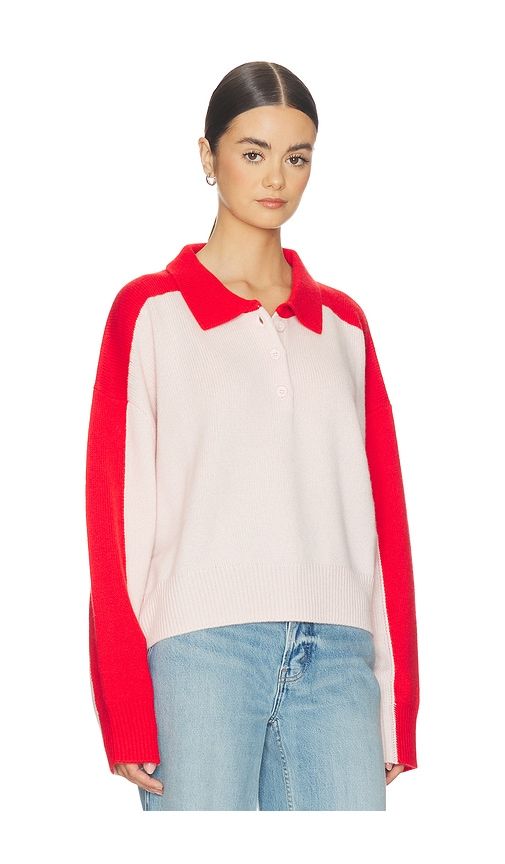 Color Block Polo Shirt in Pink,Red. - size M (also in XL) - Soft Goat - Modalova