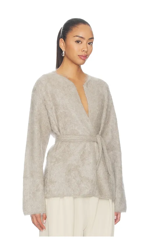 Brushed Cardigan in Light Grey. - size M (also in S) - Soft Goat - Modalova