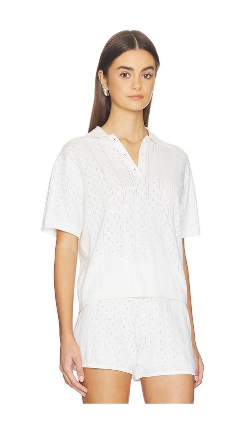 Pointelle Pique Top in White. - size L (also in M, S, XL) - Soft Goat - Modalova