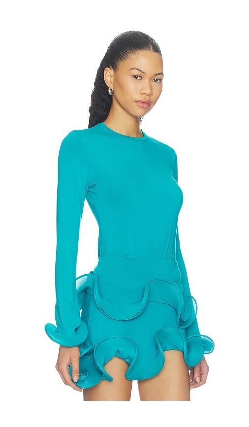 Wave Sleeve Bamboo Top in Blue. - size L (also in M, S, XL, XS, XXS) - Sid Neigum - Modalova