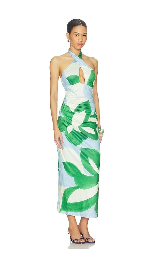 Aubrie Cross Front Midi Dress in Green, Baby Blue. - size S (also in XS) - SEVEN WONDERS - Modalova