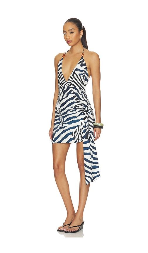 Sahara Halter Wrap Mini Dress in Black,White. - size L (also in S, XL) - SEVEN WONDERS - Modalova