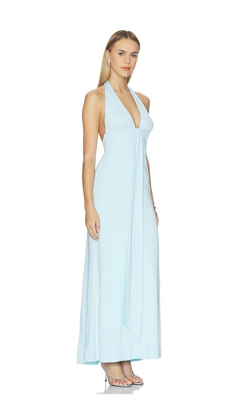 Kaeli Tie Front Halter Maxi Dress in Blue. - size L (also in M, S, XL, XS) - SEVEN WONDERS - Modalova