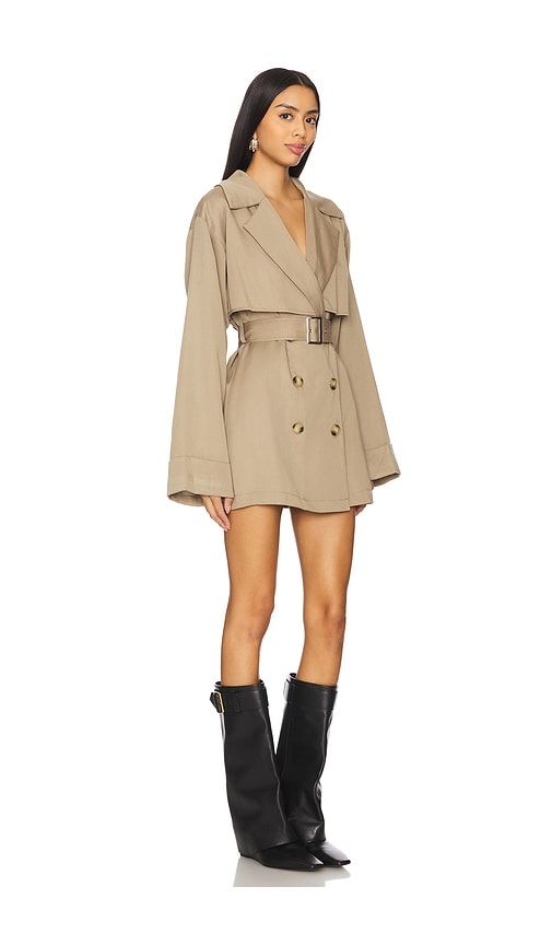 Victoria Mini Trench Dress in Green. - size L (also in S, XS) - SNDYS - Modalova