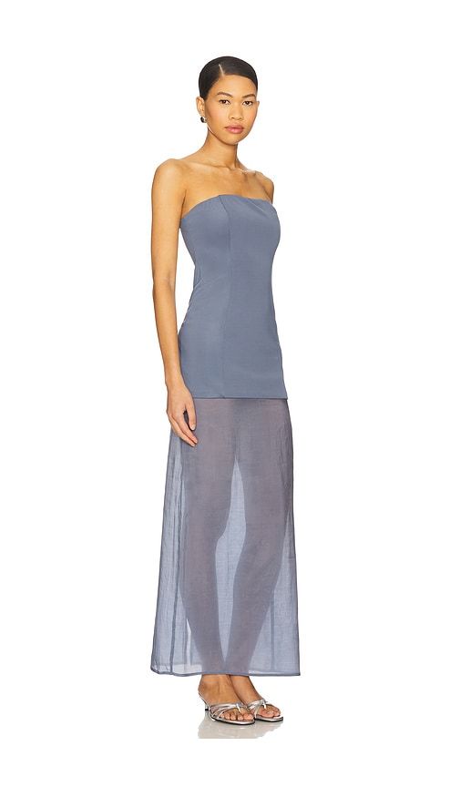 X REVOLVE Chloe Sheer Dress in Slate. - size L (also in M, S, XL, XXL) - SNDYS - Modalova