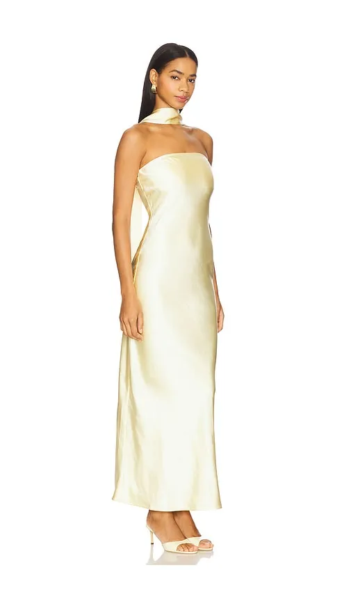 X REVOLVE Angelina Neck Tie Maxi Dress in Yellow. - size L (also in M, S, XL) - SNDYS - Modalova