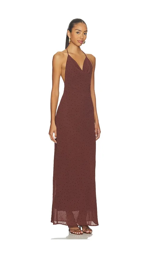Nadene Diamante Halter Maxi Dress in Wine. - size M (also in S, XL) - SNDYS - Modalova