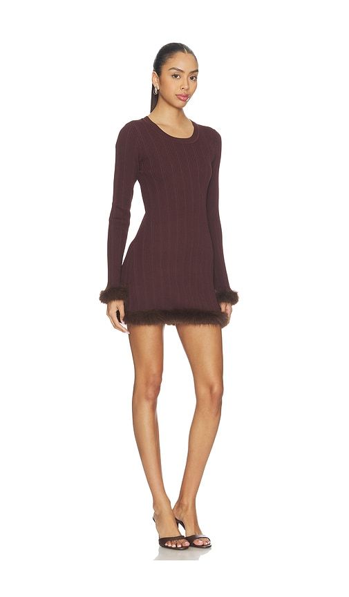 Pearse Faux Fur Mini Dress in Brown. - size L (also in M, S, XS) - SNDYS - Modalova