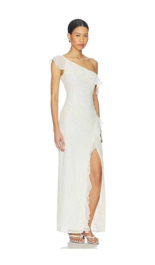 Reyen Frill Maxi Dress in Cream. - size M (also in S, XS) - SNDYS - Modalova