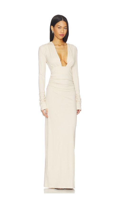 Foxx Long Sleeve Maxi Dress in Cream. - size L (also in M, S, XL) - SNDYS - Modalova