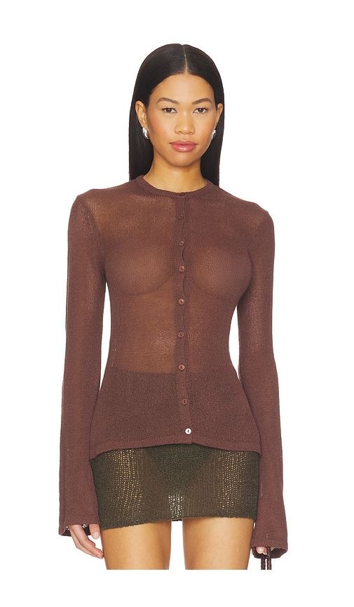 Hadley Cardigan in Brown. - size L (also in M, S, XL) - SNDYS - Modalova