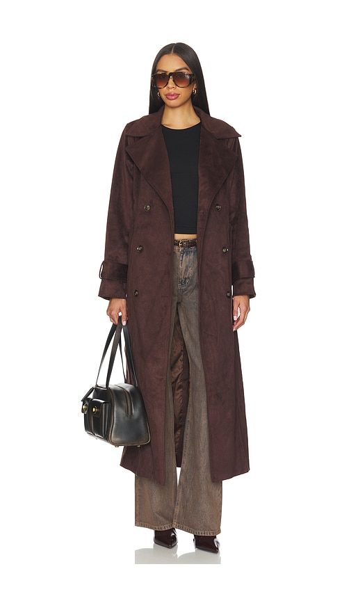 Sutton Faux Suede Trench Coat in . - size M (also in S, XS) - SNDYS - Modalova
