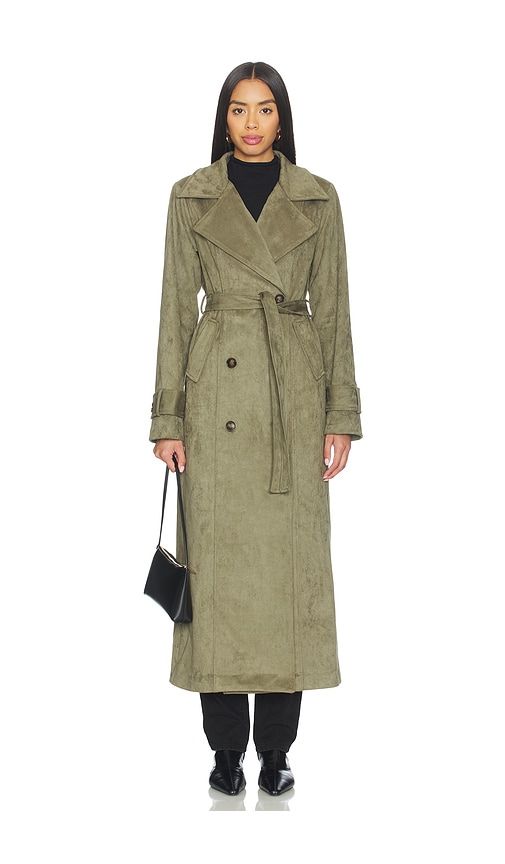 Sutton Faux Suede Trench Coat in . - size M (also in S, XS, XXL) - SNDYS - Modalova