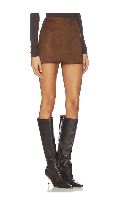 Jacqui Faux Suede Mini Skirt in Brown. - size M (also in S, XS) - SNDYS - Modalova