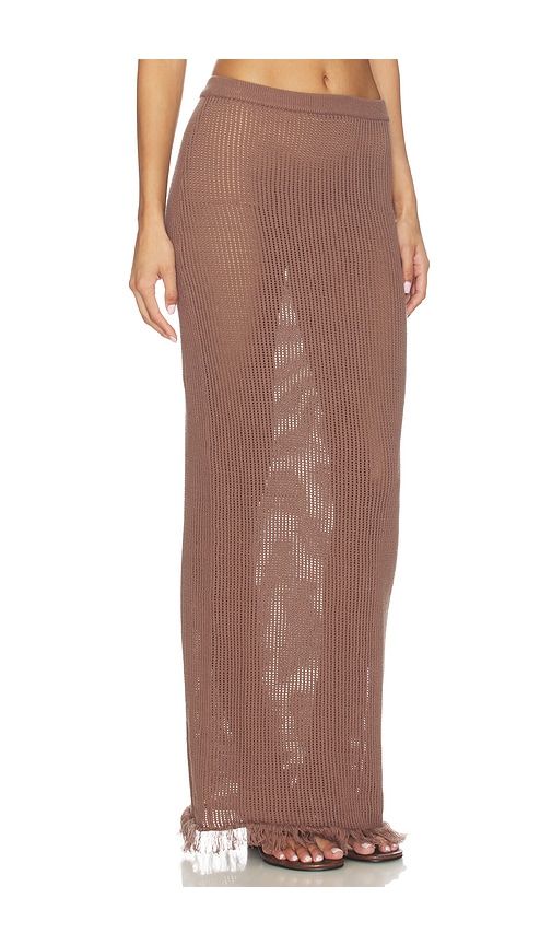 Priya Crochet Maxi Skirt in Brown. - size L (also in M, S, XS) - SNDYS - Modalova