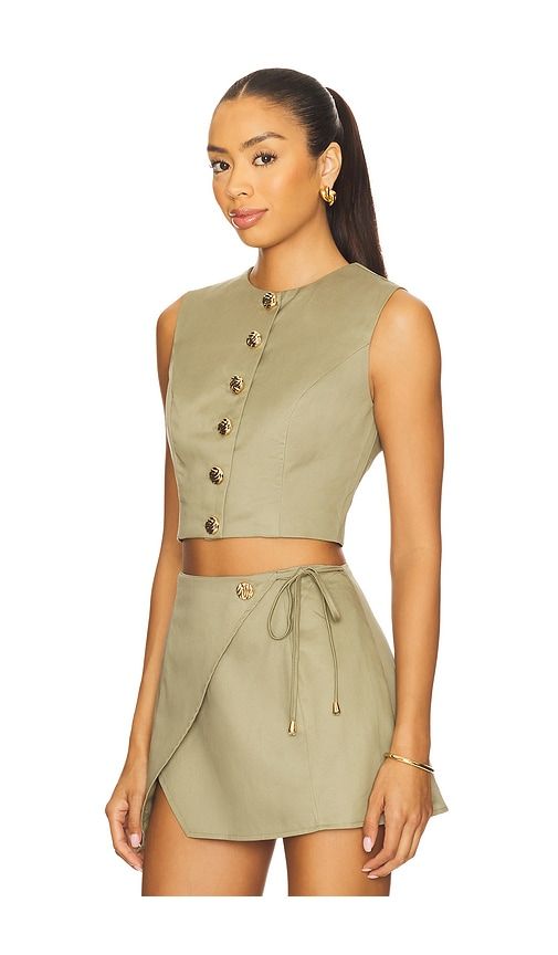 X REVOLVE Emilie Top in Olive. - size L (also in M, S, XL, XS, XXL, XXS) - SNDYS - Modalova
