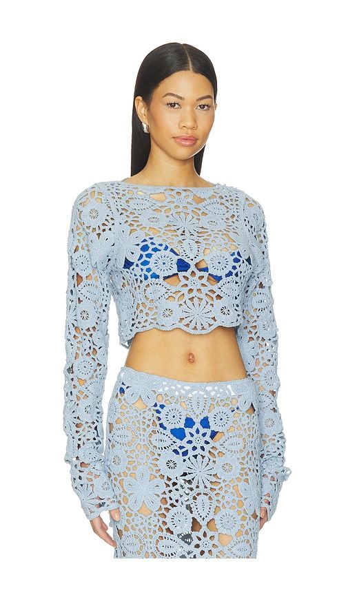 Tala Crochet Top in Blue. - size L (also in M, S, XS) - SNDYS - Modalova