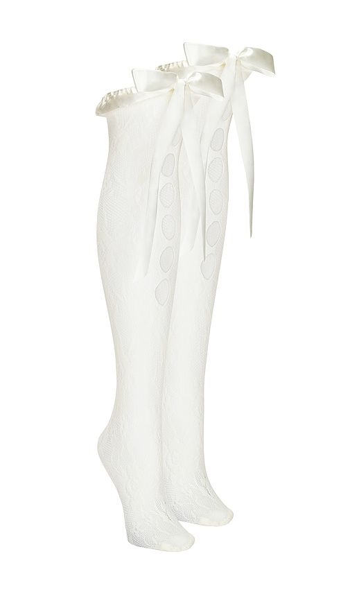 Stems Lolita Knee Socks in White - Stems - Modalova