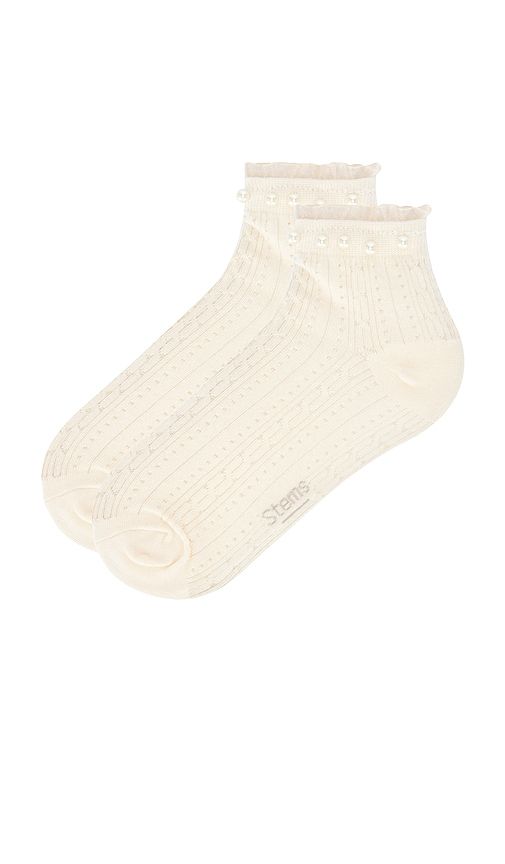 Pearl Trim Ankle Socks in - Stems - Modalova